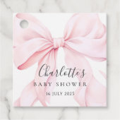 Étiquettes Cadeau Coquette Bow Pink Baby Shower (Devant)