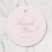 Étiquettes Cadeau Coquette Bow rose Premier anniversaire (Dos)