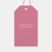 Étiquettes-cadeau Coquette Bow rose Premier anniversaire (Dos)