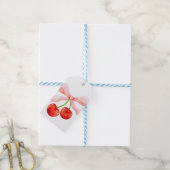 Étiquettes-cadeau Coquette Cherry Ribbon rose Saint-Valentin (Avec de laficelle)