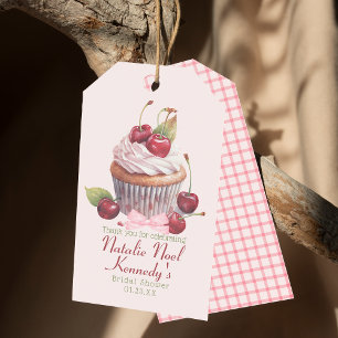 Étiquettes-cadeau Coquette Esthétique Pink Bow Cerise Gâteau Fancy G