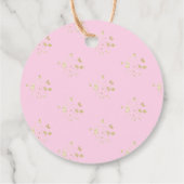 Étiquettes Cadeau Coquette Pink Bow Gold Parties scintillant Script (Dos)