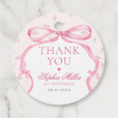 Étiquettes Cadeau Coquette Pink Bow Love Shack Anniversaire (Devant)