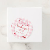 Étiquettes Cadeau Coquette rose Bow Cerise Anniversaire Merci de fêt (En situation)