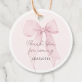 Étiquettes Cadeau Coquette Rose Bow personnalisé (Devant)