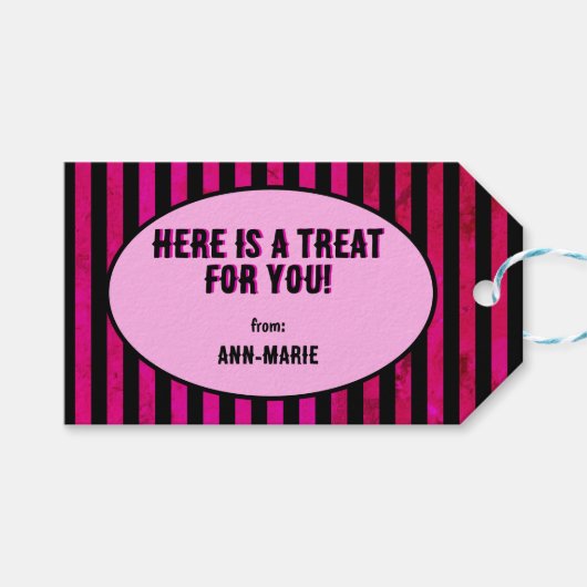 Étiquettes-cadeau Coquette violet arc Halloween (Devant (Horizontal))