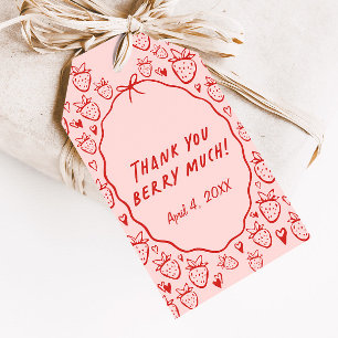 Étiquettes-cadeau Coquette Whimsical Fraise Favoriser