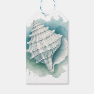 Étiquettes-cadeau Coquillage côtier/nautique