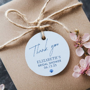 Étiquettes Cadeau Coquillages & Cloches de mariage LANCEMENT DE MARI