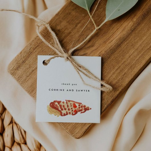 Étiquettes Cadeau Coquillages d'aquarelle marine