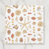 Étiquettes Cadeau Coquillages d'aquarelle marine (Dos)