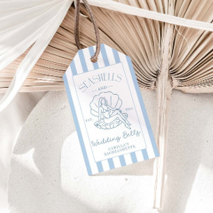 Étiquettes-cadeau Coquillages Et Cloches Mariages Bachelorette Côtiè