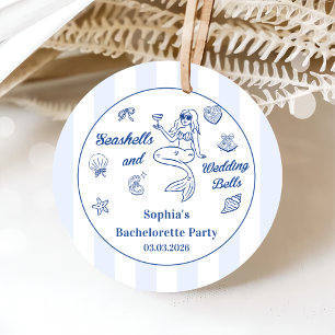 Étiquettes Cadeau Coquillages et Mariage Bells Bachelorette Party