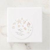 Étiquettes Cadeau Coquillages et perles Merci Mariage côtier (En situation)