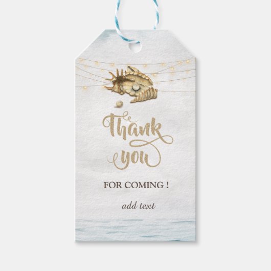 Étiquettes-cadeau Coquillages, Mer, Éclairage des cordes (Devant)