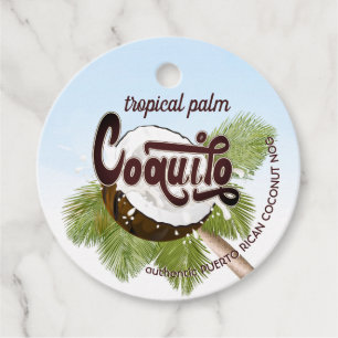 Étiquettes Cadeau Coquito Coconut Business Publicité Favor Tags