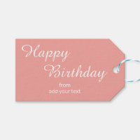 Corail tendre - Roses Tags cadeaux d'anniversaire