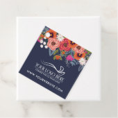 Étiquettes Cadeau Coral Boho Florals Navy Blue Product (En situation)