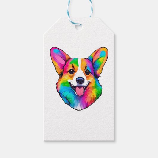 Étiquettes-cadeau Corgi couleur (Devant)