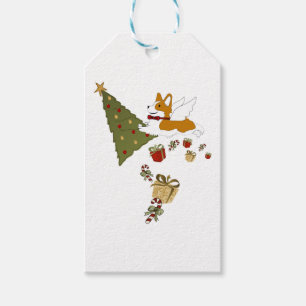 Étiquettes-cadeau Corgi Noël - Santa Paws