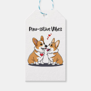 Étiquettes-cadeau Corgis Vibes en Amour