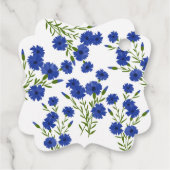 Étiquettes Cadeau Cornflower Blue Botanical Wedding  (Dos)