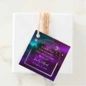 Étiquettes Cadeau Cosmologique violet Turquoise argent Mariage de lu (En situation)
