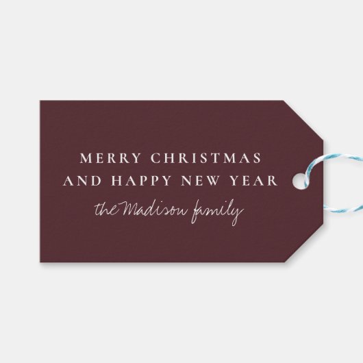 Étiquettes-cadeau Cosmos simples au chocolat léger (Devant (Horizontal))