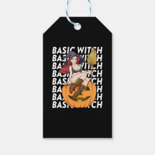 Étiquettes-cadeau Costume basique de sorcière d'Halloween drôle Sarc