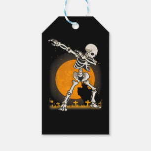 Étiquettes-cadeau Costume de squelette d'Halloween Dabbing