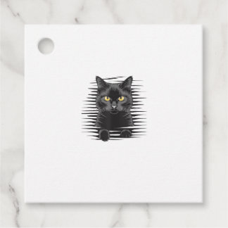 Étiquettes Cadeau Costume d'Halloween Chat Noir Chat Kitty Éffrayant