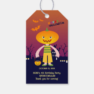 Étiquettes-cadeau Costume d'Halloween garçon fête d'anniversaire