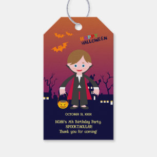 Étiquettes-cadeau Costume d'Halloween garçon fête d'anniversaire