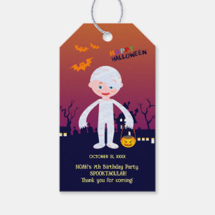 Étiquettes-cadeau Costume d'Halloween garçon fête d'anniversaire
