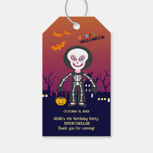 Étiquettes-cadeau Costume d'Halloween Garçon Fête d'anniversaire