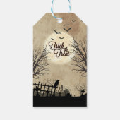 Étiquettes-cadeau Costume Maison Hantée éffrayante nuit Ciel Hallowe (Dos)