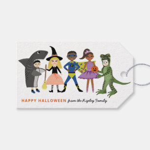 Étiquettes-cadeau Costumes mignons Traitements d'Halloween modernes
