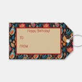 Étiquettes-cadeau Cosy Automne Floral Print Digital Folk Art (Devant (Horizontal))