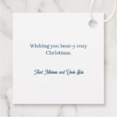 Étiquettes Cadeau Cosy Christmas Sleeping Polar Bear Cave Favoriser  (Dos)