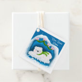 Étiquettes Cadeau Cosy Christmas Sleeping Polar Bear Cave Favoriser  (En situation)