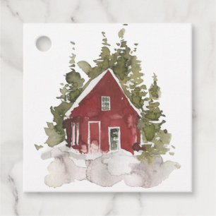 Étiquettes Cadeau Cosy Country Home in the Snow Gift Tags