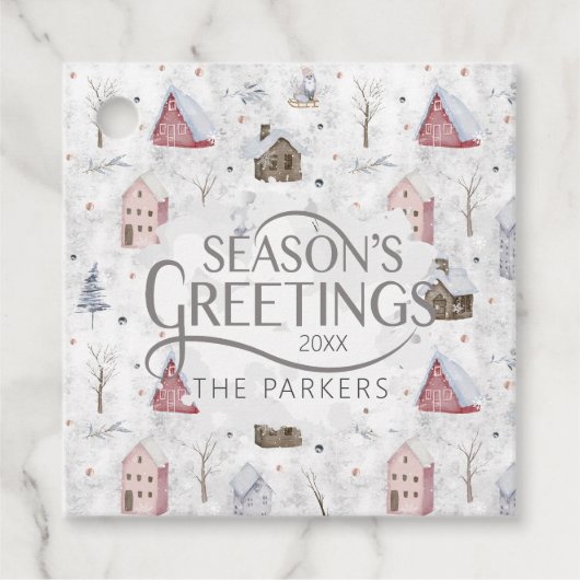 Étiquettes Cadeau Cosy Home Christmas Pink ID985 (Devant)