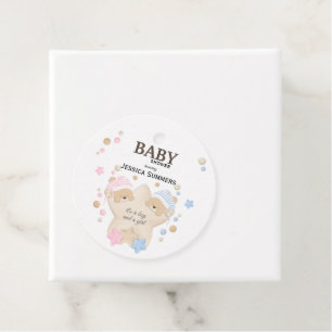 Étiquettes Cadeau Couchage mignon Ours Teddy Twins Baby shower Favor