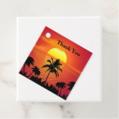 Étiquettes Cadeau Coucher de soleil tropical (En situation)