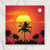 Étiquettes Cadeau Coucher de soleil tropical (Dos)