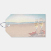 Étiquettes-cadeau Coucher du soleil de mariage sur la plage (Dos (Horizontal))