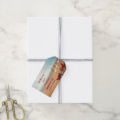 Étiquettes-cadeau Coucher du soleil de mariage sur la plage (Avec de la ficelle)