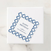 Étiquettes Cadeau Couleur bleue et blanche Carrelage italien (En situation)