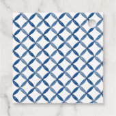 Étiquettes Cadeau Couleur bleue et blanche Carrelage italien (Dos)