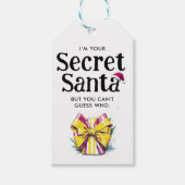 Étiquettes-cadeau Couleur douce Secret Santa Hat QR Code Aquarelle (Devant)